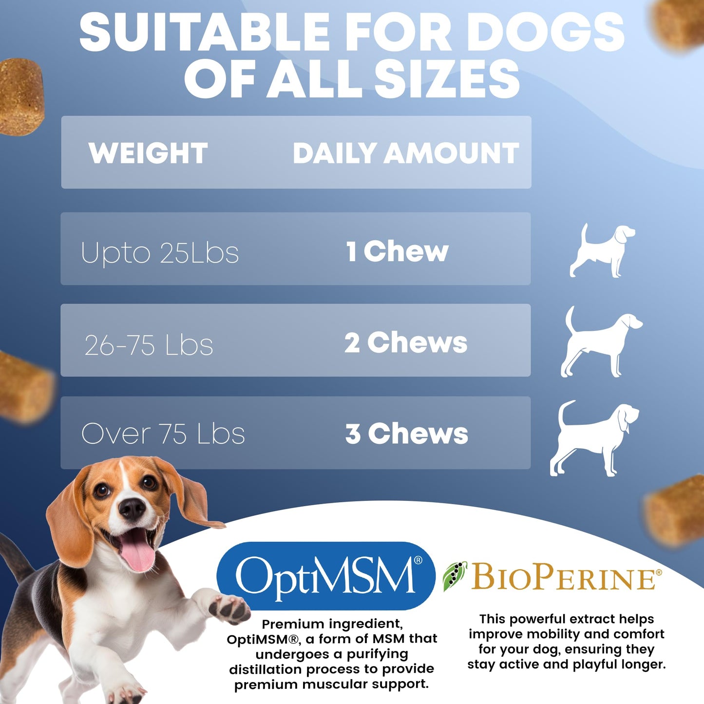 Hip and Joint Supplement for Dogs 120 Dog Chews - Advanced Glucosamine for Dogs - Chicken Flavor Hip and Joint Chews for Dogs - Dog Pain Relief Supplement - Perfect for Small to Medium and Large Breed