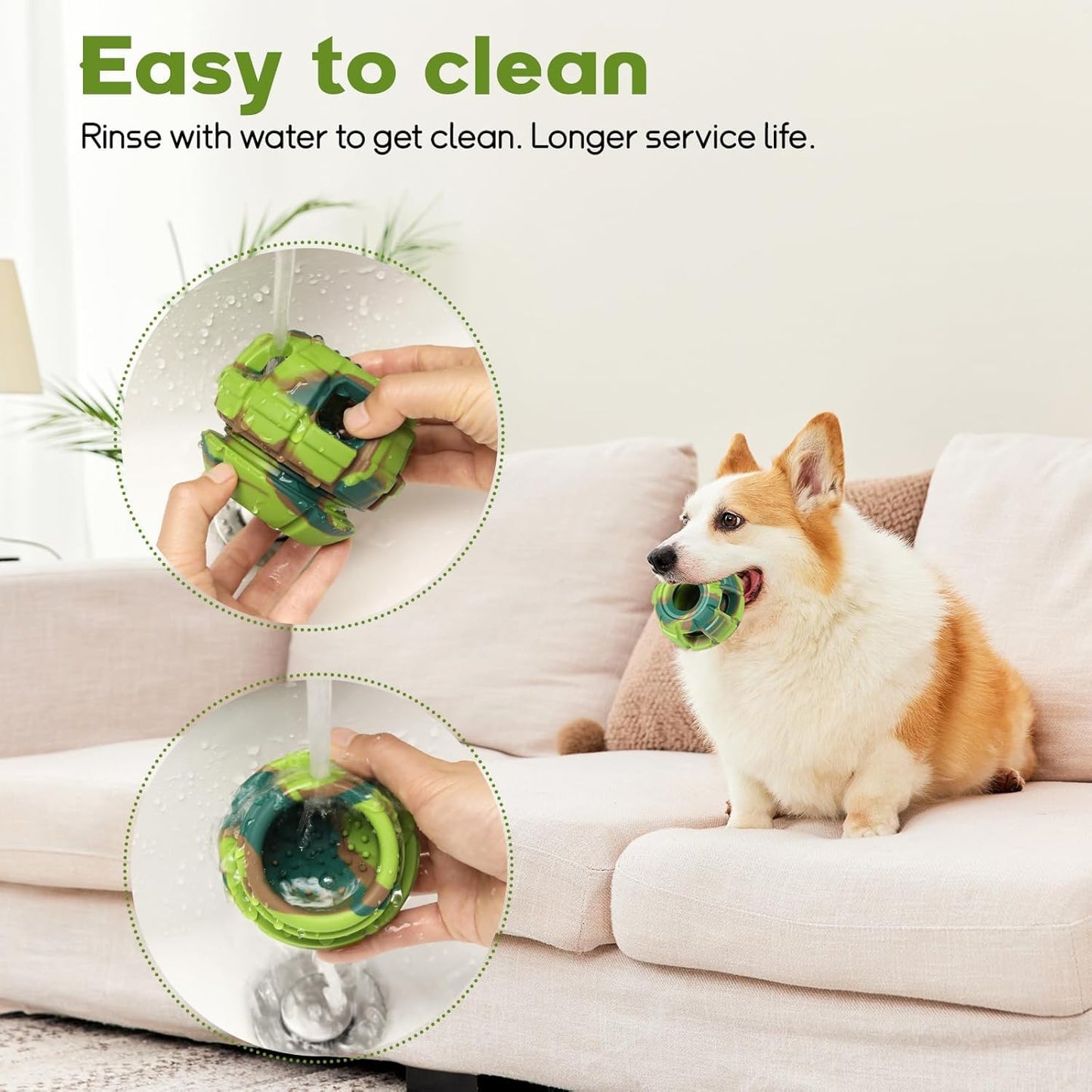 Dog Frozen Treat Toy - Dog Toys to Keep Them Busy, 4 in 1 Interactive Puzzle Chew Toy with Treat Dispensing, Freezable Fillable, Safe Chew-Resistant Design for Anxiety Relief and Cognitive Enrichment