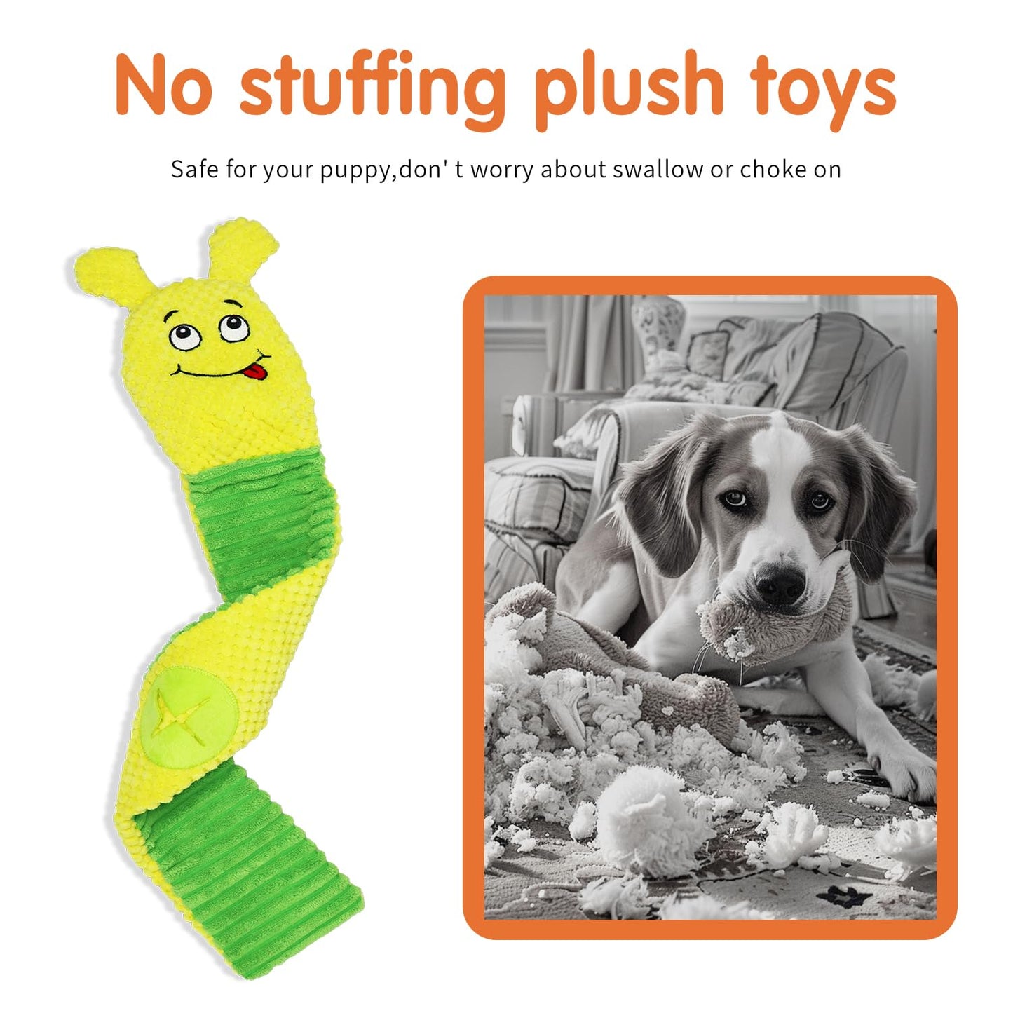 Aqezd No Stuffing Squeaky Dog Toys 3-Pack – Interactive Crinkle Plush Snuffle Toys, Tug of War Toy for Small, Medium, and Large Dogs, Soft Puppy Toys, Ideal Gift for Dogs (3 PCS)