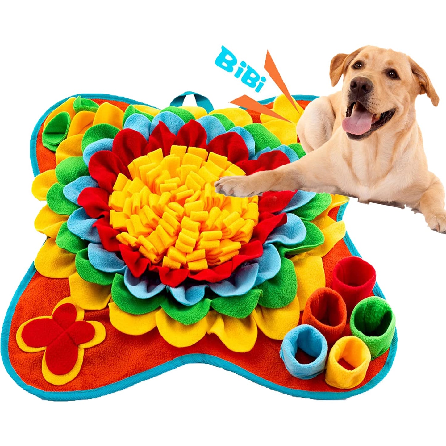 Tesitehi Snuffle Mat for Dogs, 25"x 25" Activity Feeding Mat for Small and Medium Pets, Interactive Feed Game for Boredom, Slow Feeder Puzzle Toys for Training and Brain Stimulating