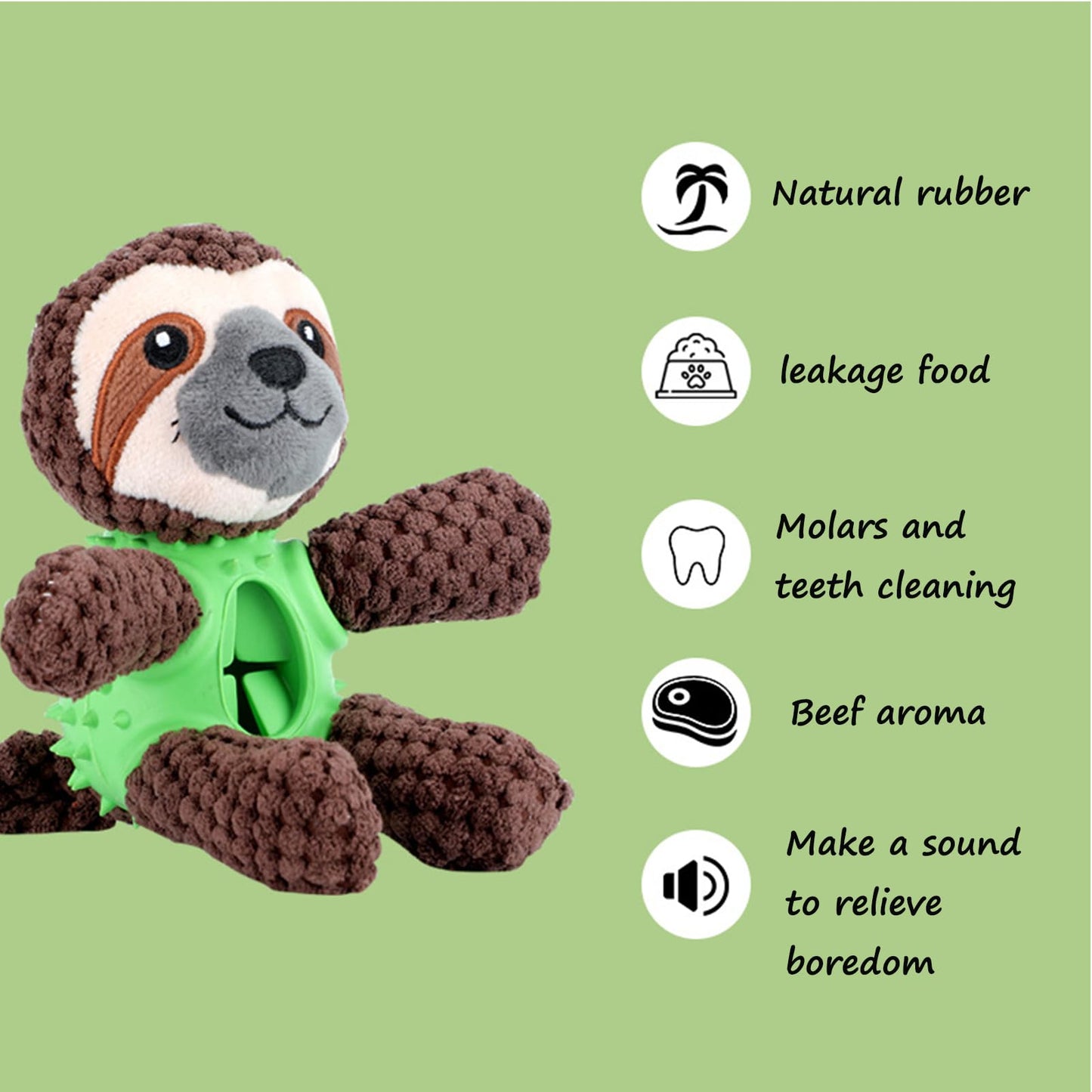 Micuensdl Large Sloth Squeaky Dog Toy, Durable Dog Toy for Aggressive Chewers, Best Gift Funny Interactive Stuffed Chew Toy for Large Medium & Small Dogs