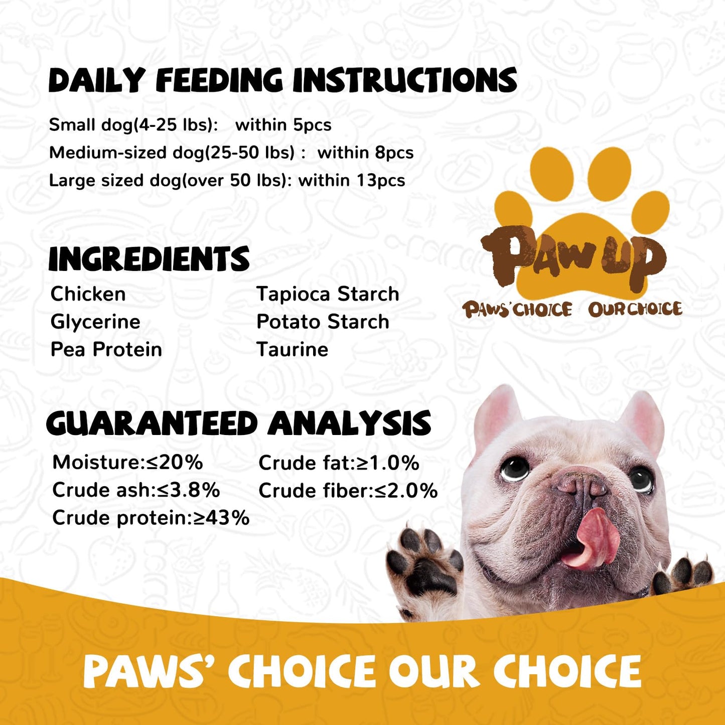 PAWUP Chicken Jerky Strips Dog Treats, Training Treats for Dogs w/Taurine, Low Fat, Natural Chicken Jerky Cuts, 12.5 oz