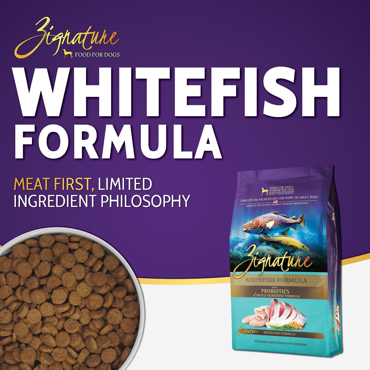 Zignature Whitefish Limited Ingredient Formula Dry Dog Food 4lb