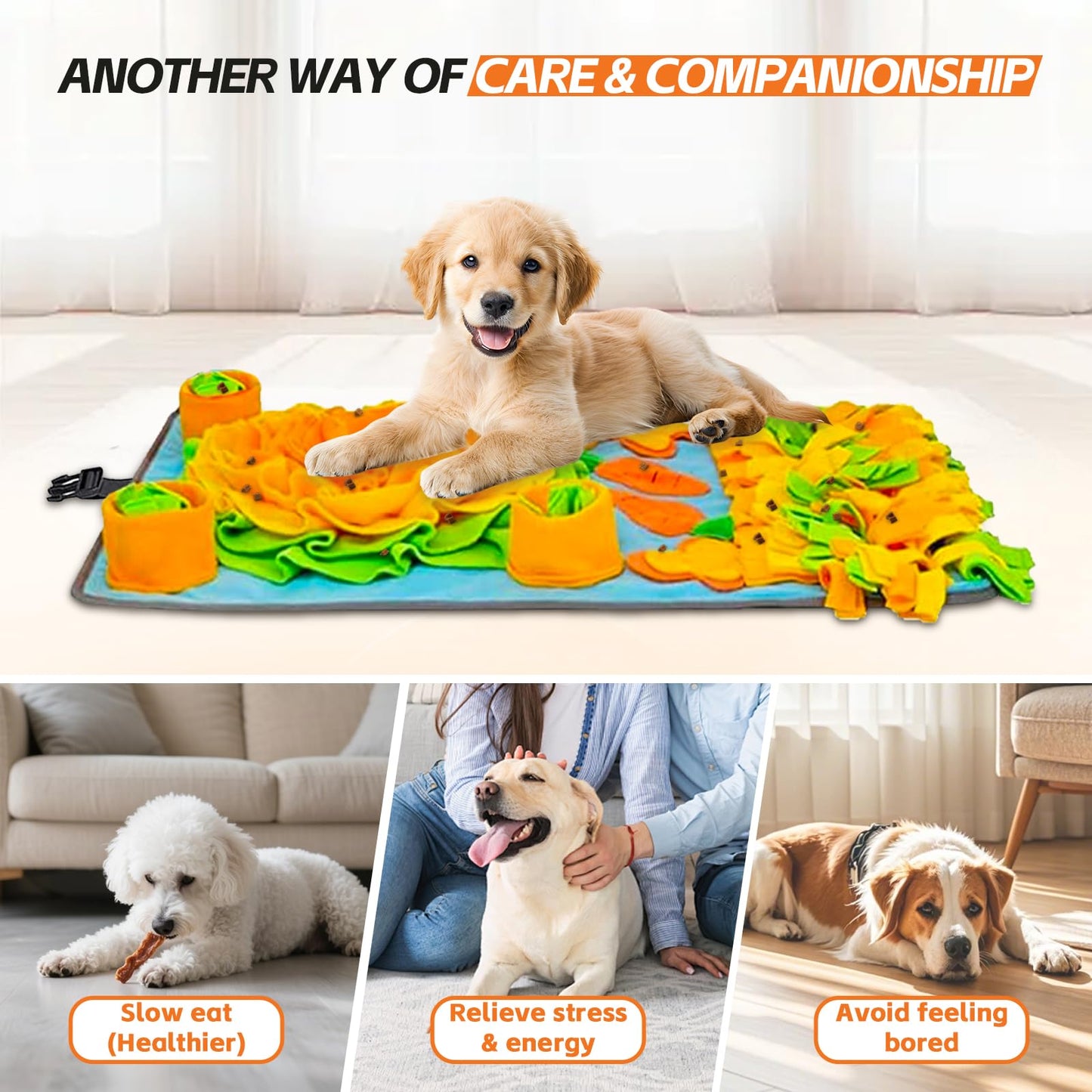 TAIMUTTAL Snuffle Mat for Dogs, 32 X 19 Inches Interactive Dog Toys for Boredom & Slow Eating, Durable Dog Feeder Puzzle Toy, Dog Enrichment Toys for Small Medium & Large Dogs