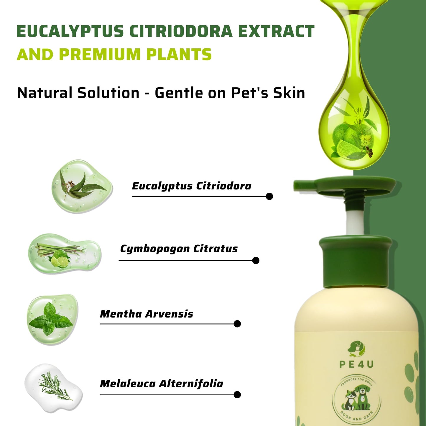 PE4U Pet Relief Spray for Dogs & Cats - Natural Perilla Leaf Extract, Safe for Sensitive Skin - Soothes Itching, Reduces Dermatitis, Protects & Refreshes - [Spray + Shampoo + GIF]