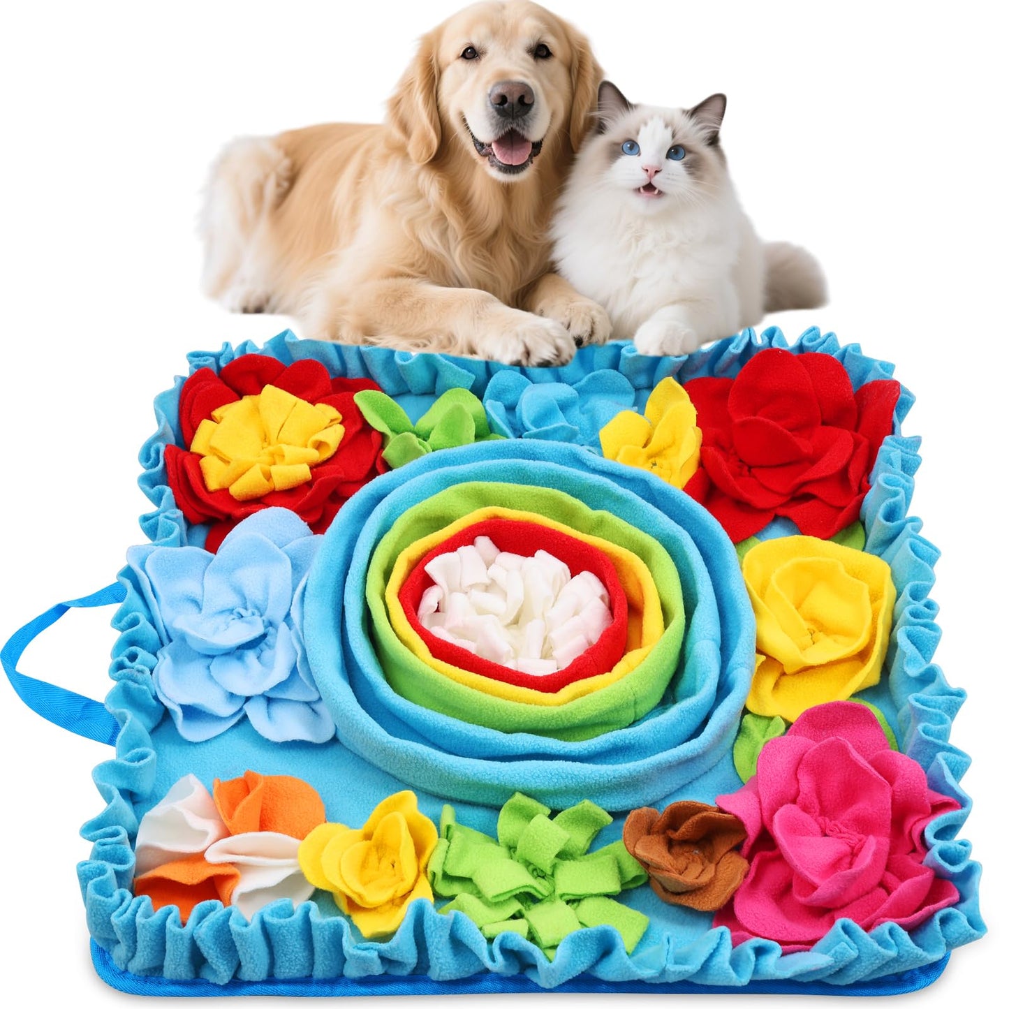 AMIR Snuffle Mat for Dogs, 20-inch Dog Snuffle Mat, Interactive Feeding Puzzle Toy, Promotes Natural Foraging and Slow Eating Sniff Mat, Aids Stress Relief and Training