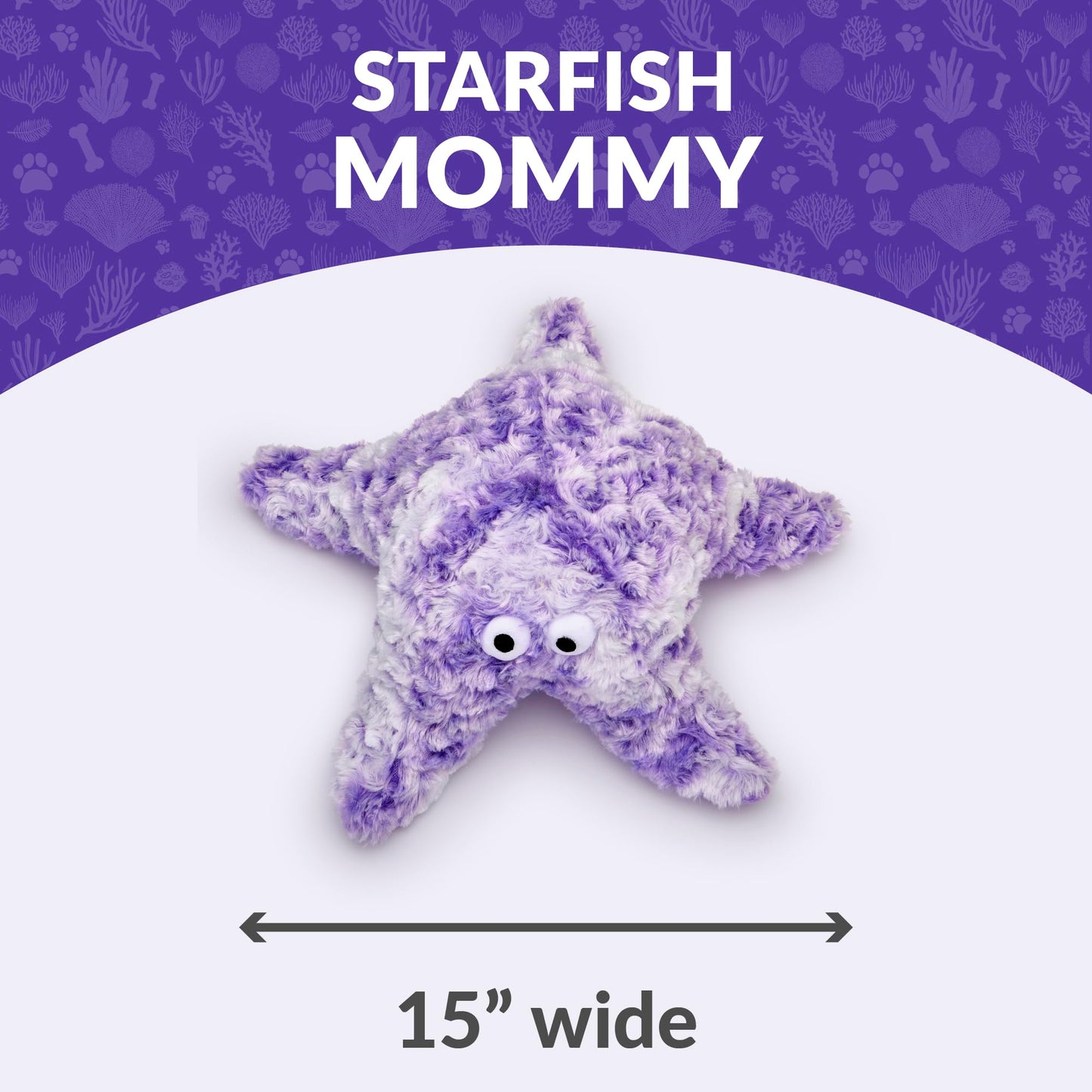 Gor Pets Plush Starfish Crinkle Dog Toy - Soft & Cuddly Squeaky Toy for Puppies, Small, Medium, and Large Dogs - Durable & Safe Puppy Toy - Perfect for Snuggling & Interactive Play - Small, Purple
