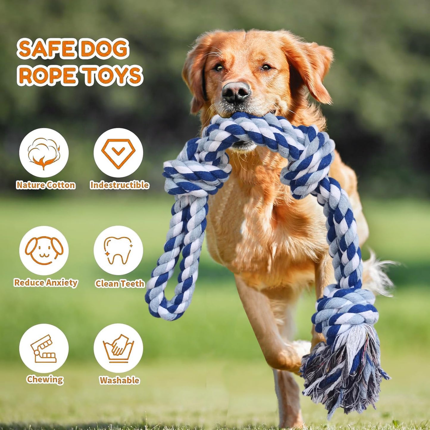 TUAHOO Outdoor Bungee Tug Toy, Dog Toy Hanging from Tree Tugger, Interactive Toy & Spring Pole Tether Tug of War Toys for Pitbull Small to Large Dogs to Exercise Solo Play, 2 Pack Dog Rope Toys