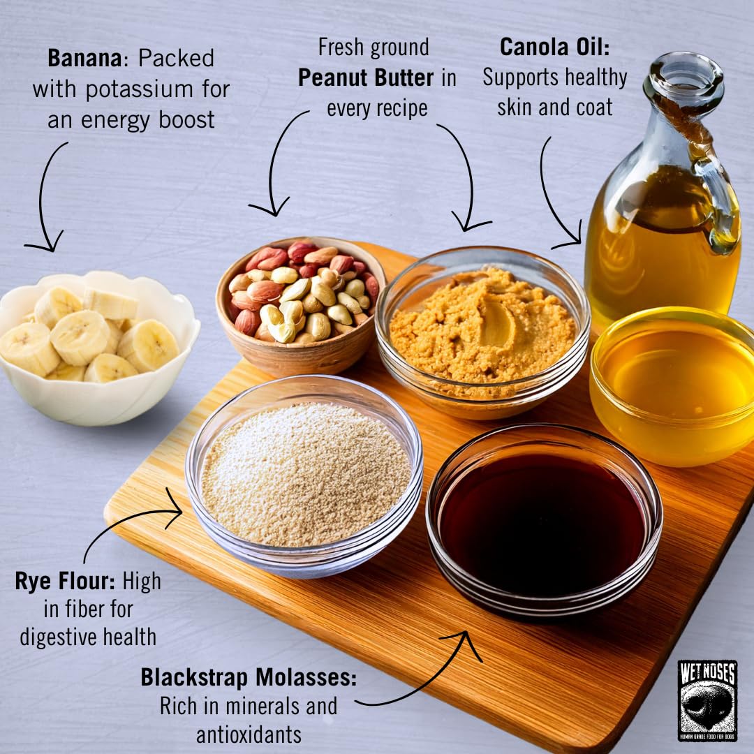 Organic Crunchy Dog Treats – for All Pet Sizes, Breeds – Senior Dog Snack – 100% Human-Grade – Delicious Chews for Dogs – Grain-Free Peanut Butter & Banana, 5 Lb. Package may vary.