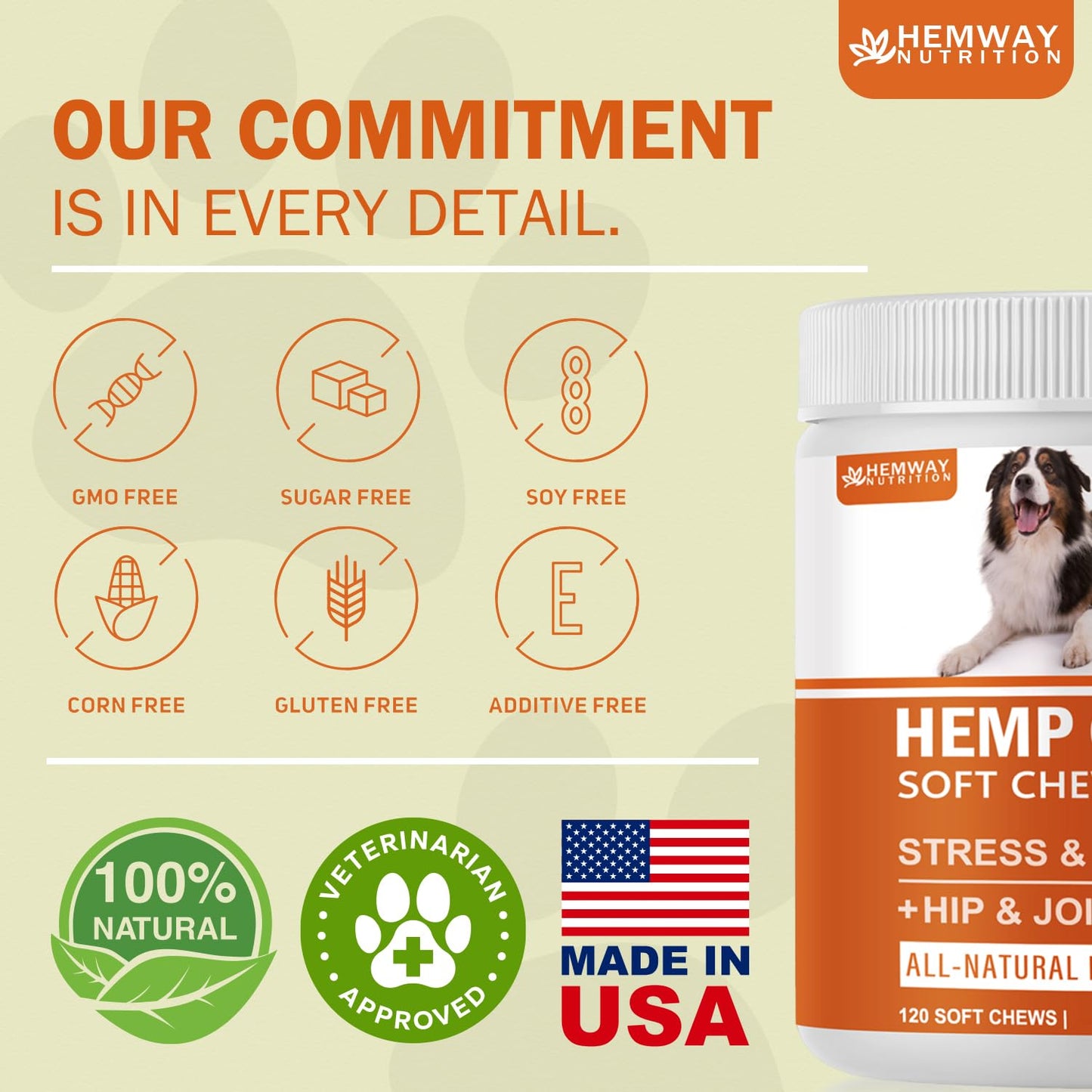Hеmp Calming Chews for Dogs - Duck Flavor Soft Chews - Dog Calming Treats Supplement for Storm Anxiety, Sleep, Relaxing, Separation Aid, Stress, Hyperactivity Relief - All Ages & Sizes - 240 Count