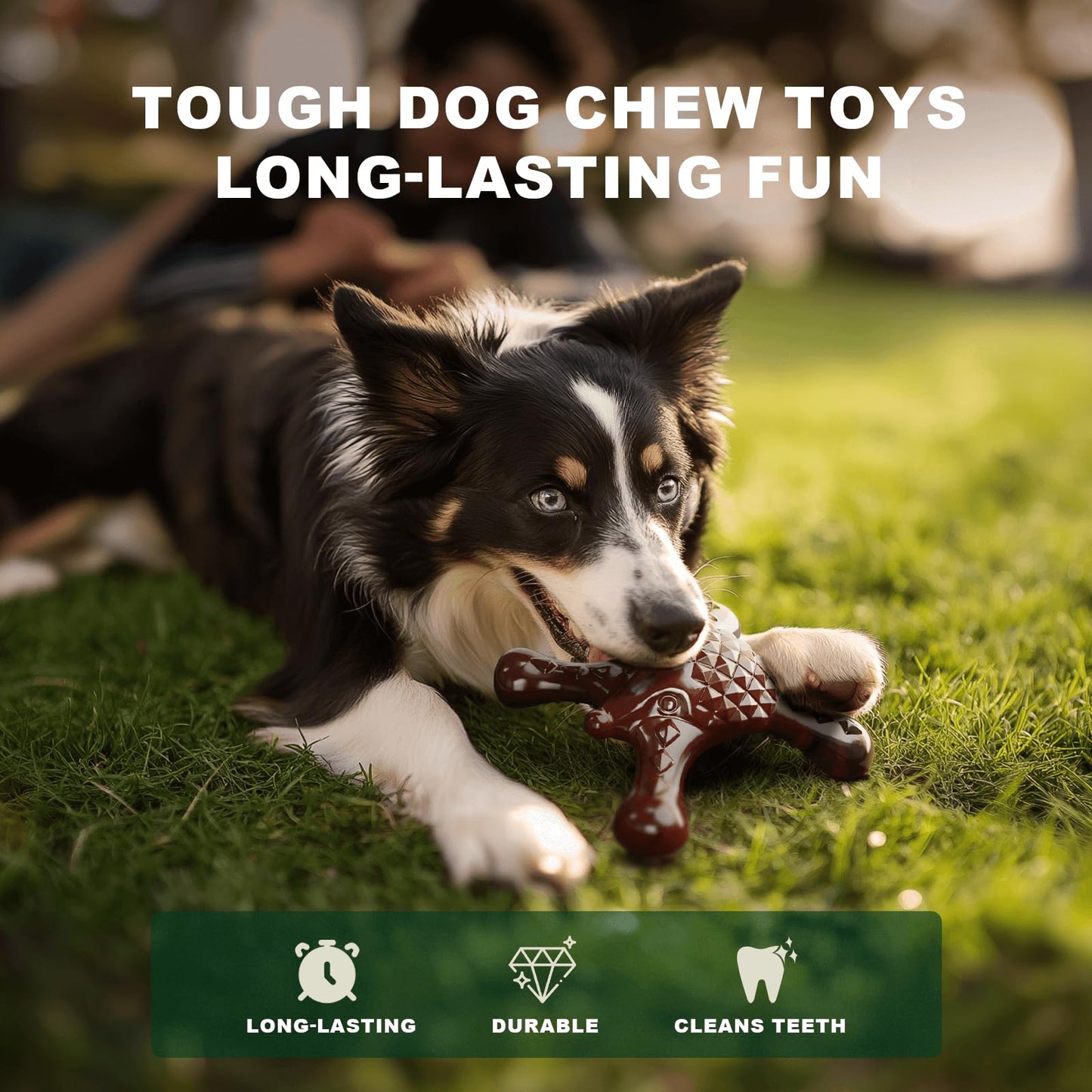 Quizvi Tough Dog Chew Toy for Aggressive Chewers – Durable Bacon Flavored Nylon Bone for Large Dogs, Fillable Dental Toy for Teething, Indoor Chewing & Crate Training, Boredom Relief Gift