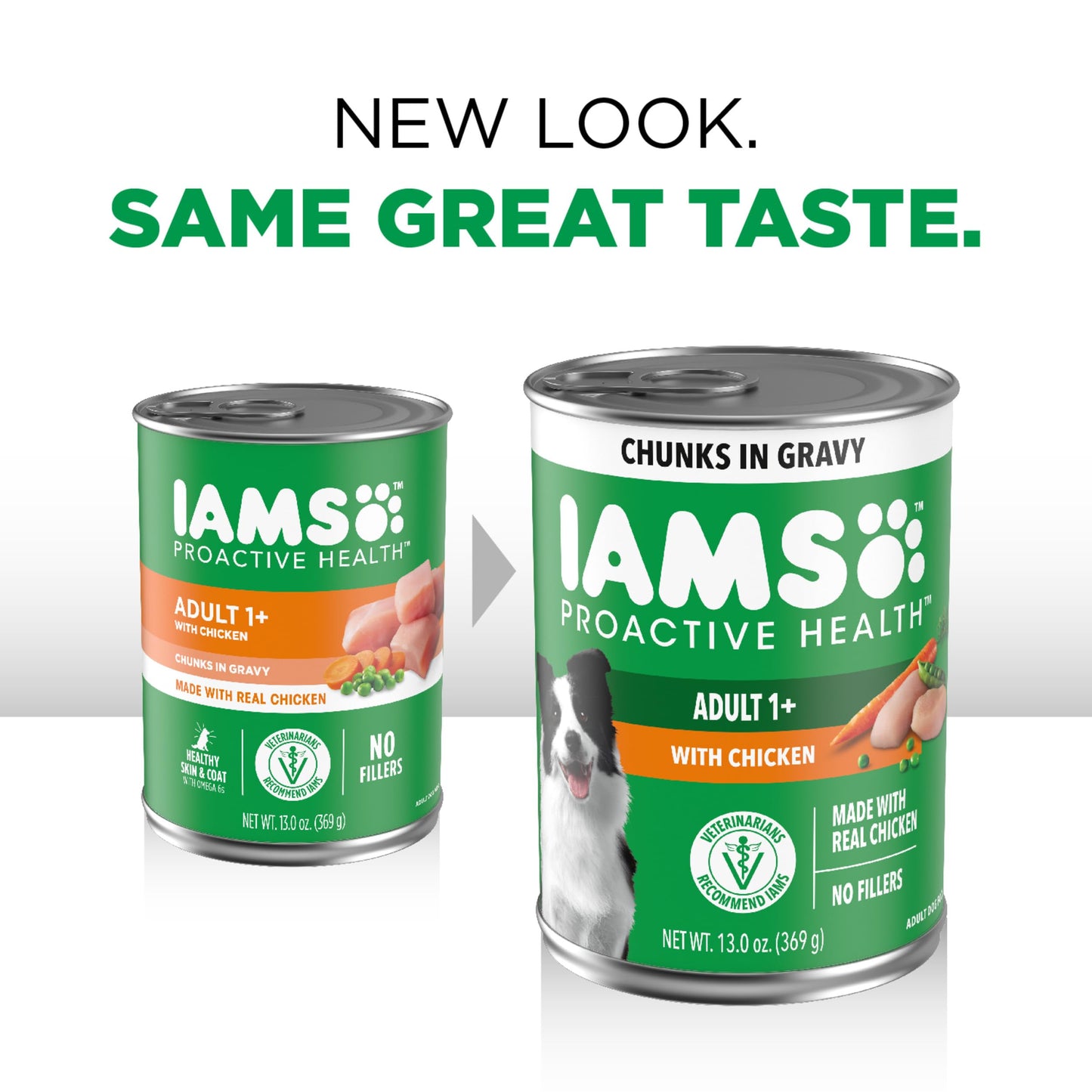 IAMS Proactive Health Adult Wet Dog Food Chunks in Gravy, Chicken Recipe, 13 oz. Cans (12 Count, Pack of 1)