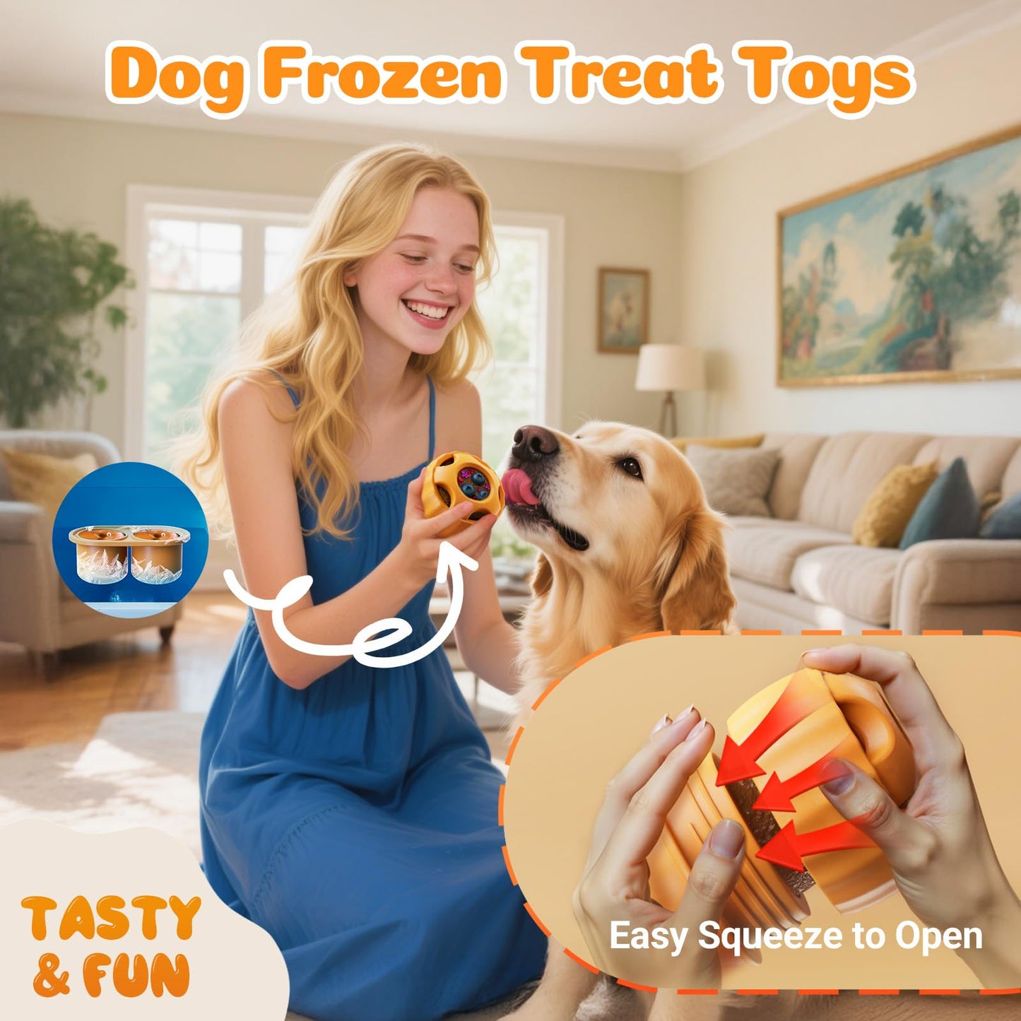 KILIN Dog Enrichment Toys 6 Pack - Dog Toys to Keep Them Busy, Lick Mat, Ball & Bowl with Peanut Butter, Frozen Treat Puzzle Dispenser for Anxiety Relief, Reduce Boredom, Perfect for Bathing Grooming