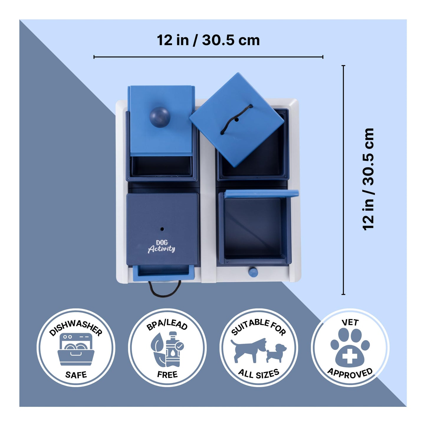 TRIXIE Poker Box 1 Dog Enrichment Toy, Intermediate Level 2 Dog Puzzle, Interactive Treat Game