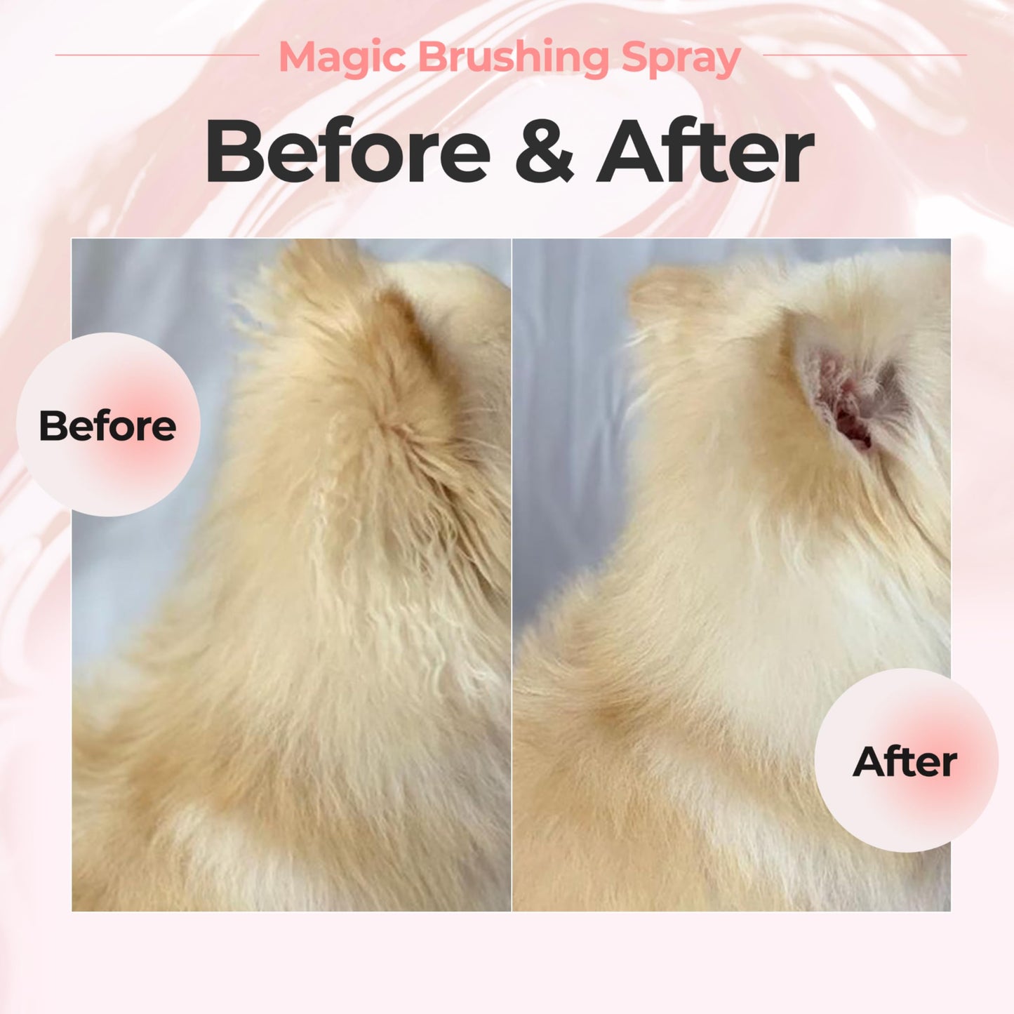 JAYU PET Magic Brushing Spray - Fur Detangler & Dematting Solution, Hypoallergenic Deodorizer, Conditioner & Itch Relief, Shining & Grooming Spray for Dogs (5.8fl oz, 170ml)