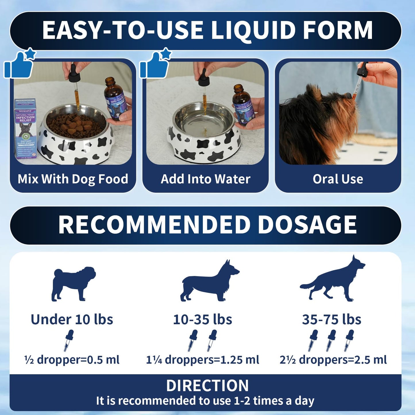 Natural Yeast Infection Treatment for Dogs | Probiotic-Powered Drops with 8-Herbal Blend | Supports Skin, Ears, Allergy Relief | Dog Yeast Infection Treatment Oral Supplement | Bacon-Flavored