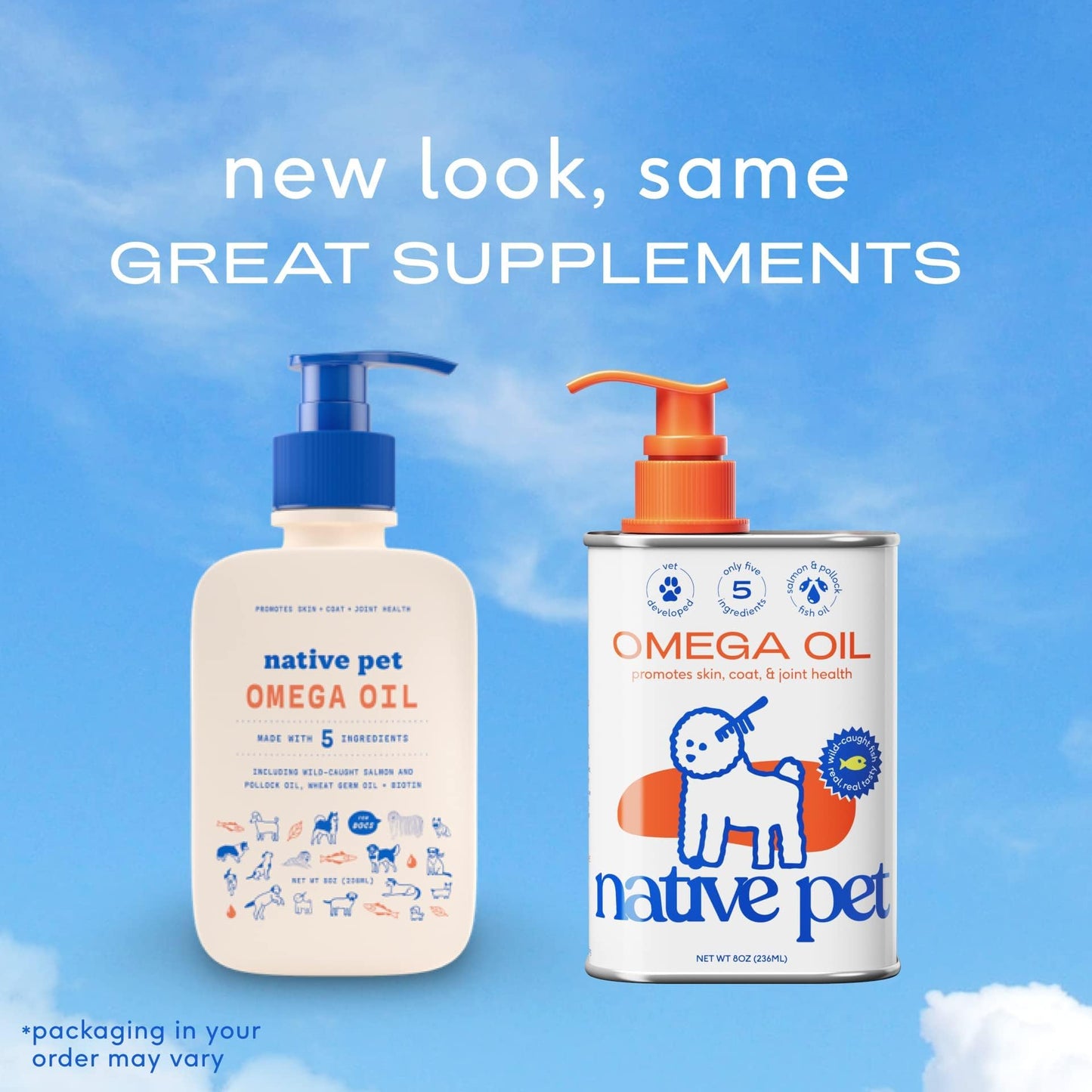 Native Pet Omega Oil for Dogs & Pumpkin for Dogs | Dog Fish Oil Supplements | All-Natural, Organic Pumpkin Fiber for Dogs | 8 Oz. Omega Oil & Pumpkin Powder