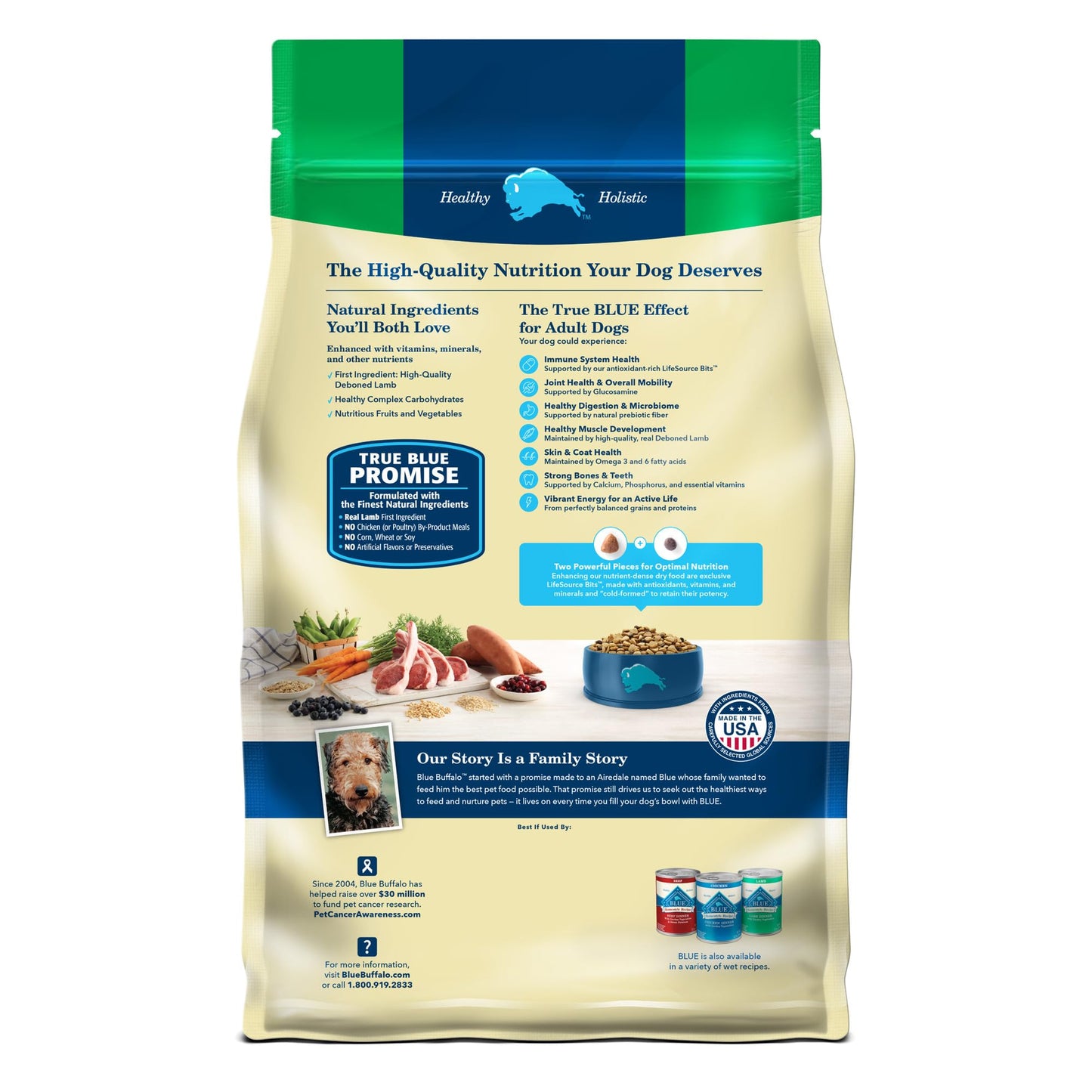 Blue Buffalo Life Protection Formula Adult Dry Dog Food, Helps Build and Maintain Strong Muscles, Made with Natural Ingredients, Lamb & Brown Rice Recipe, 34-lb. Bag