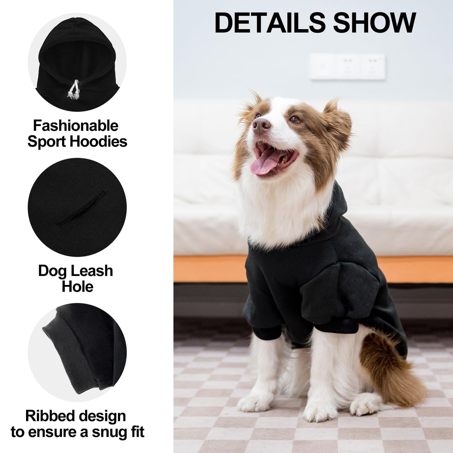 EXPAWLORER Dog Hoodies- Fall Soft and Warm Dog Sweatshirt with Leash Hole, Winter Autumn Fleece Pet Clothes with Love ME Print for Puppy,Cat, Small Medium Large Dogs