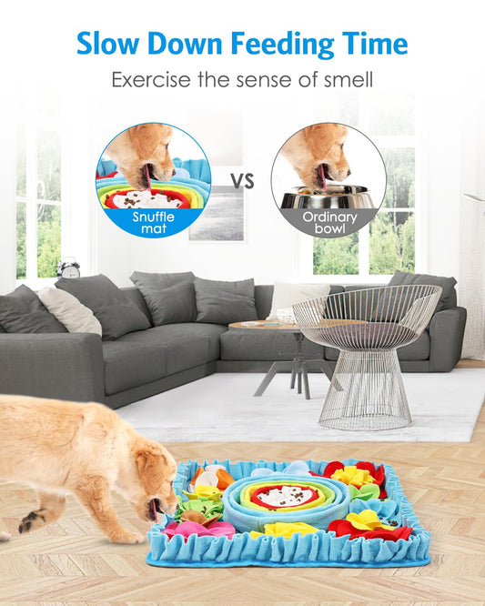 AMIR Snuffle Mat for Dogs, 20-inch Dog Snuffle Mat, Interactive Feeding Puzzle Toy, Promotes Natural Foraging and Slow Eating Sniff Mat, Aids Stress Relief and Training