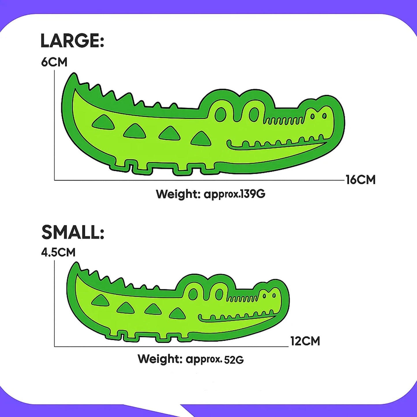 Lettuce Pets, Slow Feed Chew and Fetch Crocodile, Dog Slow Feeder Puzzle Toy, Easy to Clean Construction, Alligator Dogs Chew Toy for Large, Medium & Small Dogs Teeth Cleaning (Green, Large)