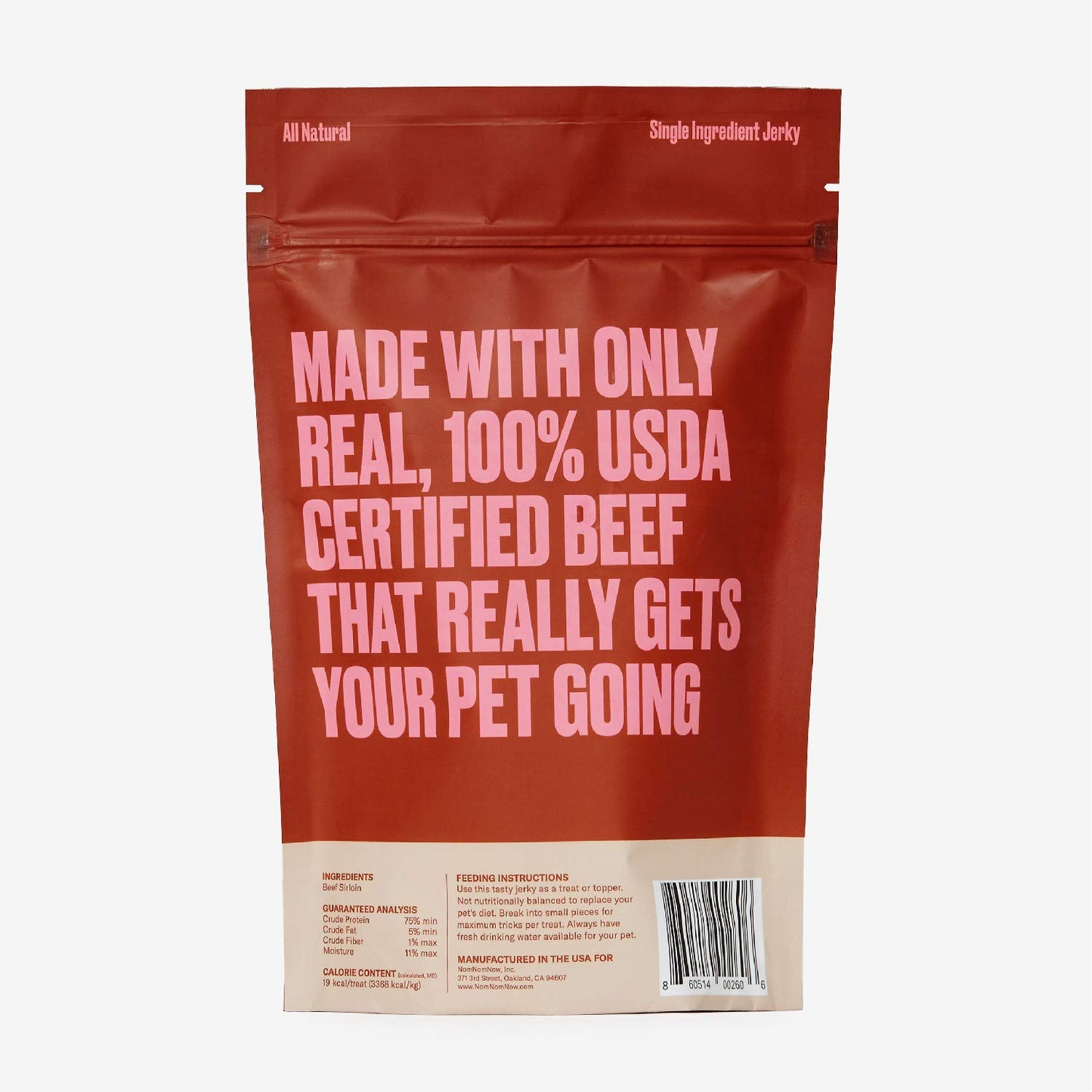 Nom Nom Beef Jerky Treats - All-Natural Dog Snacks for Training, Rewards, and Mealtime Toppers - Non-GMO, No Fillers, Preservatives or Added Ingredients - Prepared in The USA for Dogs