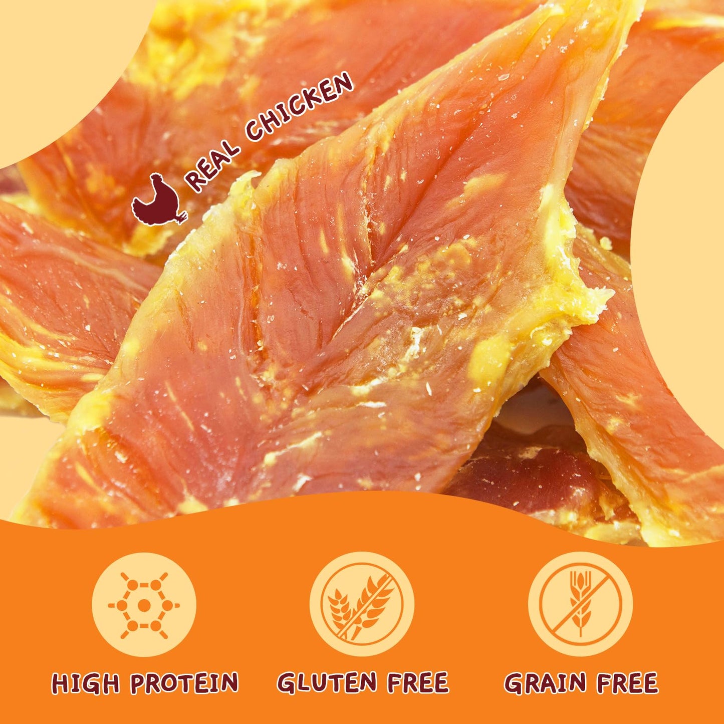 Jungle Calling Dog Treats Chicken Jerky Training Treats, Slow Roasted Snacks for Medium and Large Dogs Chewy Treats 10.6 Ounce (Chicken Jerky)