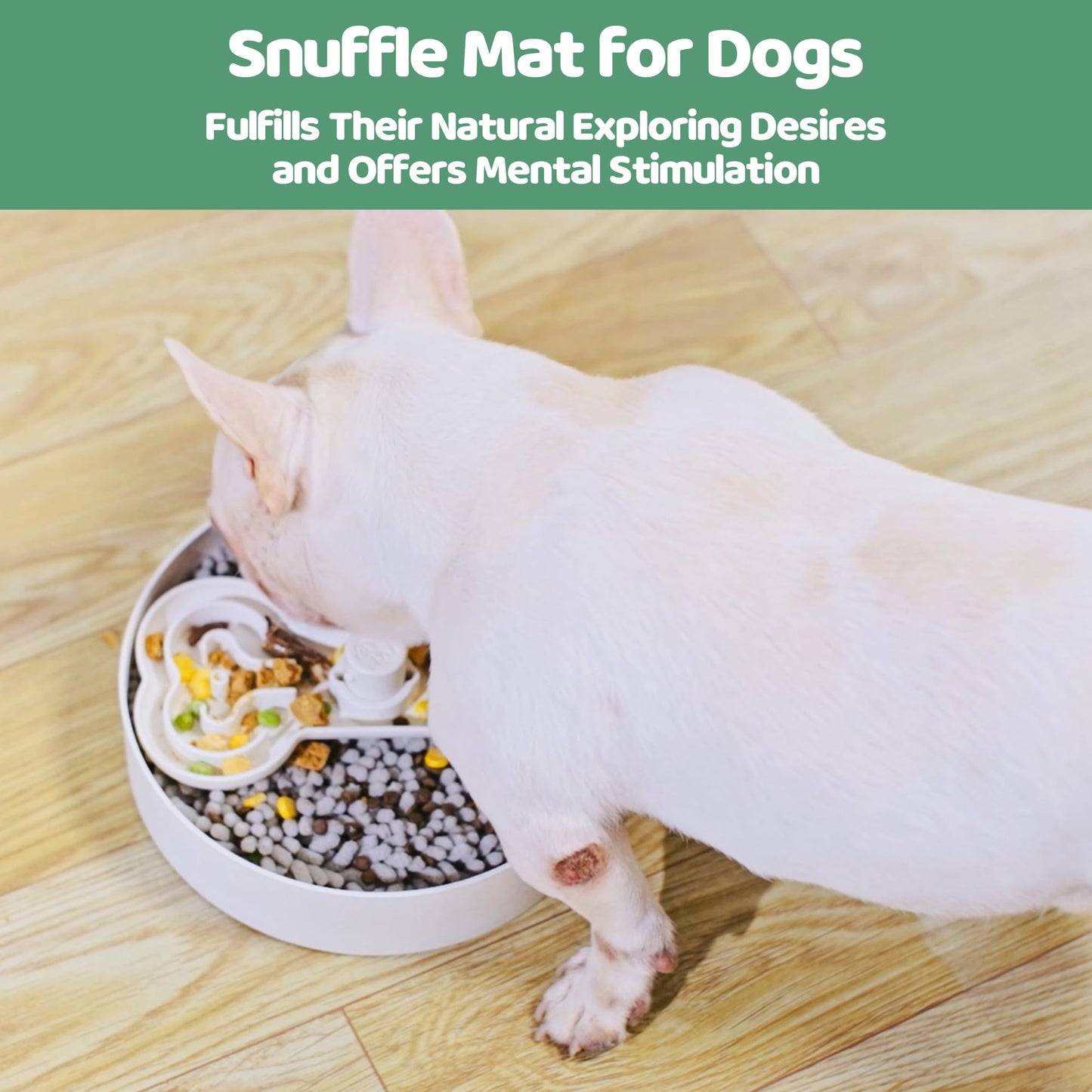 Puzzle Feeder Slow Feeder Dog Bowl Insert & Snuffle Mat 2-in-1, Machine Washable Food Puzzle for Large Dogs, Soft Feeder Insert to Slow Eating