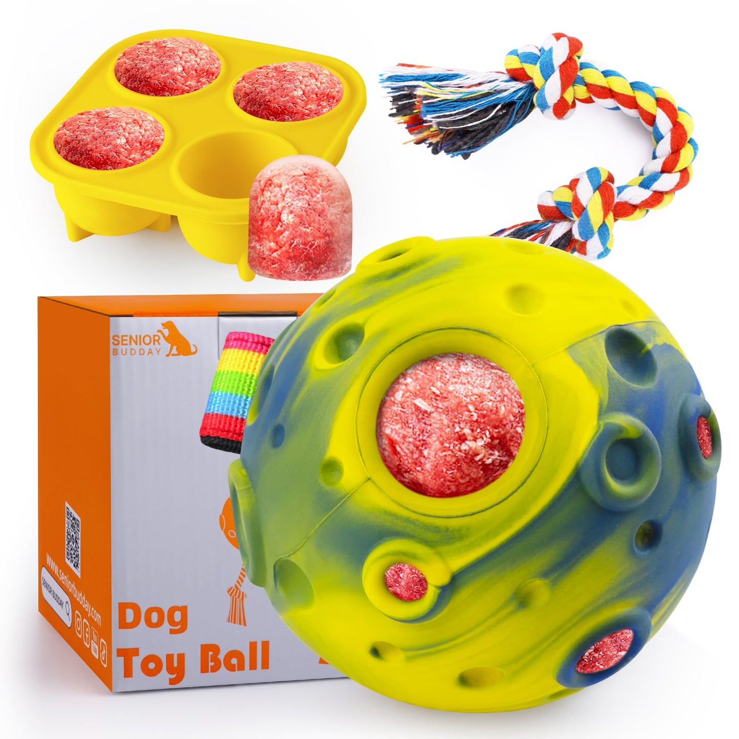Interactive Dog Toys,3 in 1 Enrichment Toy,Dog Puzzle Toys Treat Dispensing,Fillable Frozen Mold,for Anxiety Relief and Keep Them Busy