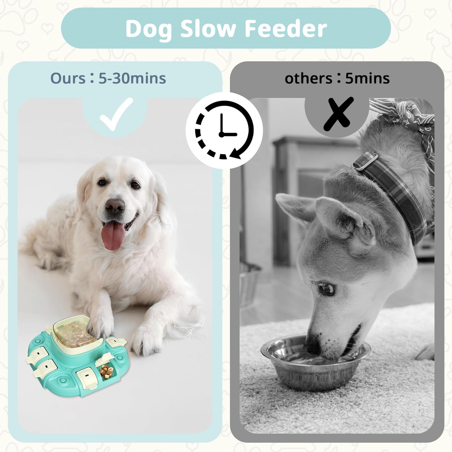 COSOWO Dog Puzzle Toys Treat Dispensing Enrichment Toy for Smart Dogs, Interactive Brain Stimulation Toys for Puppies IQ Training, Slow Feeding Puzzles for Pet with 1 Replacement Cover Blue