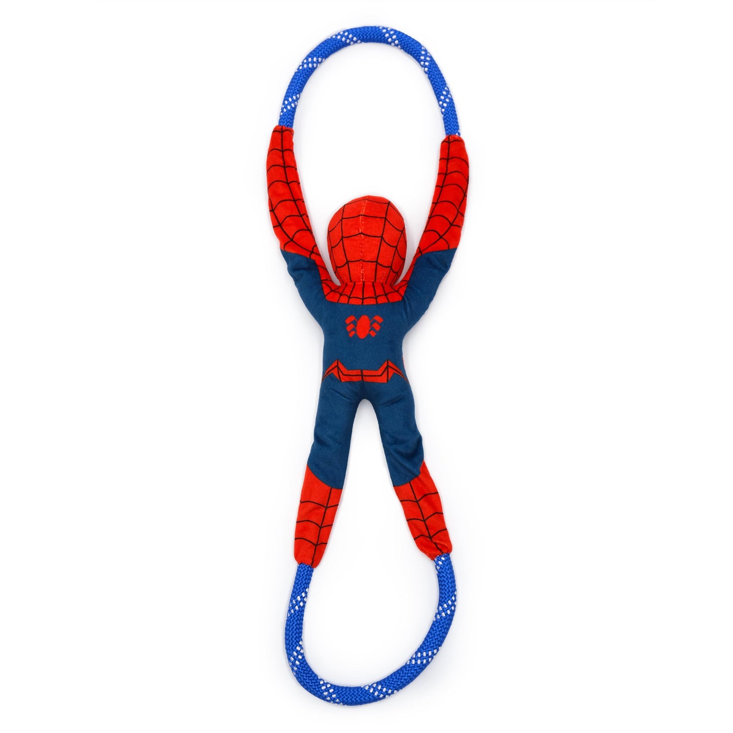 ZippyPaws Marvel RopeTugz - Durable Rope Tug of War Dog Toy, Squeaky Chew Toy for Small, Medium, & Large Breed Dogs & Puppies - Spider-Man