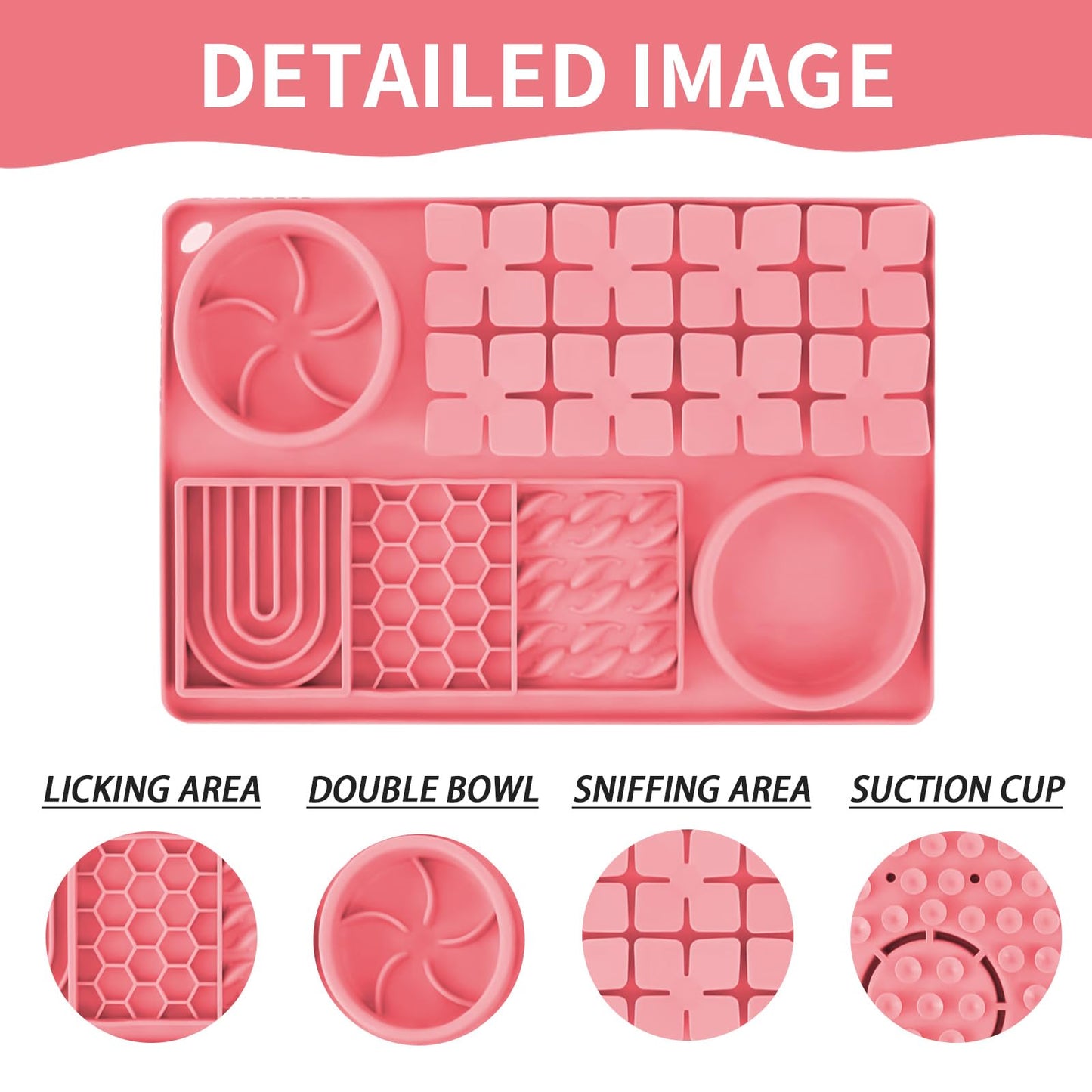 Lick Mat for Dogs with Suction Cups,Silicone Dog Lick Mat,Slow Feeder Bowl,Dog Puzzle Toy,Interactive Sniff Mat for Bored Puppies,Snuffle Mat for Pet Smell Training and Slow Eating
