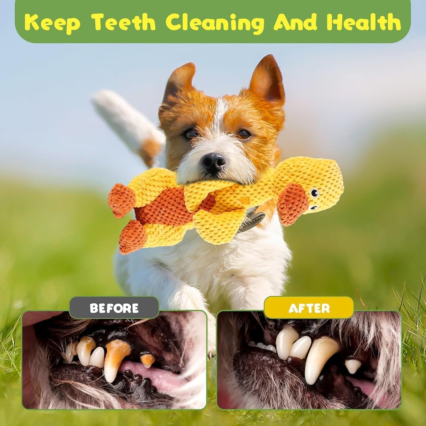 Durachew Dog Toy, Invincible Chewanimals by Wowpetsmart, Indestructible Plush Squeaky Toy for Heavy Chewers, Durable Duck and Frog Design(Frog + Duck)