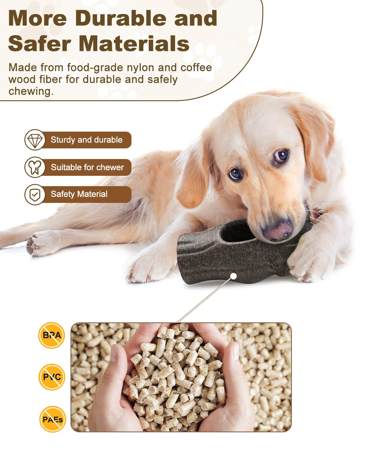 NEMOVA Interactive Dog Chew Toy with Branch Shape, Frozen Treat Dog Toys to Keep Them Busy, Reusable, Safe Puzzle Toy for Puppy, Small, Large Dogs