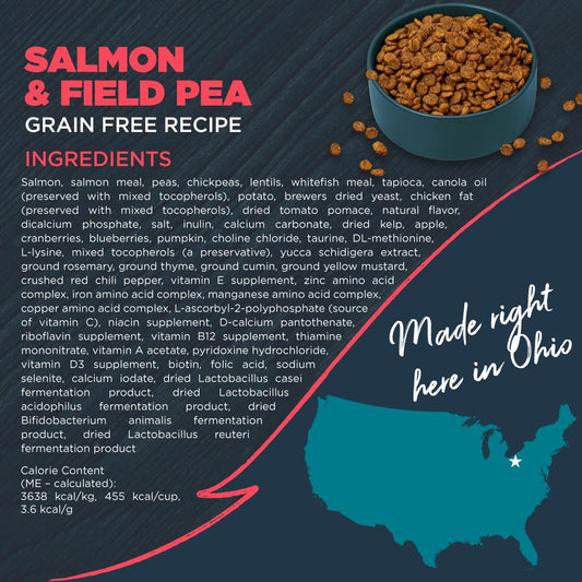 Blackwood Grain Free Dry Dog Food, Salmon & Field Pea Recipe, 24 Pound Bag for All Life Stages, Slow Cooked with Vitamins & Minerals for a Balanced Diet