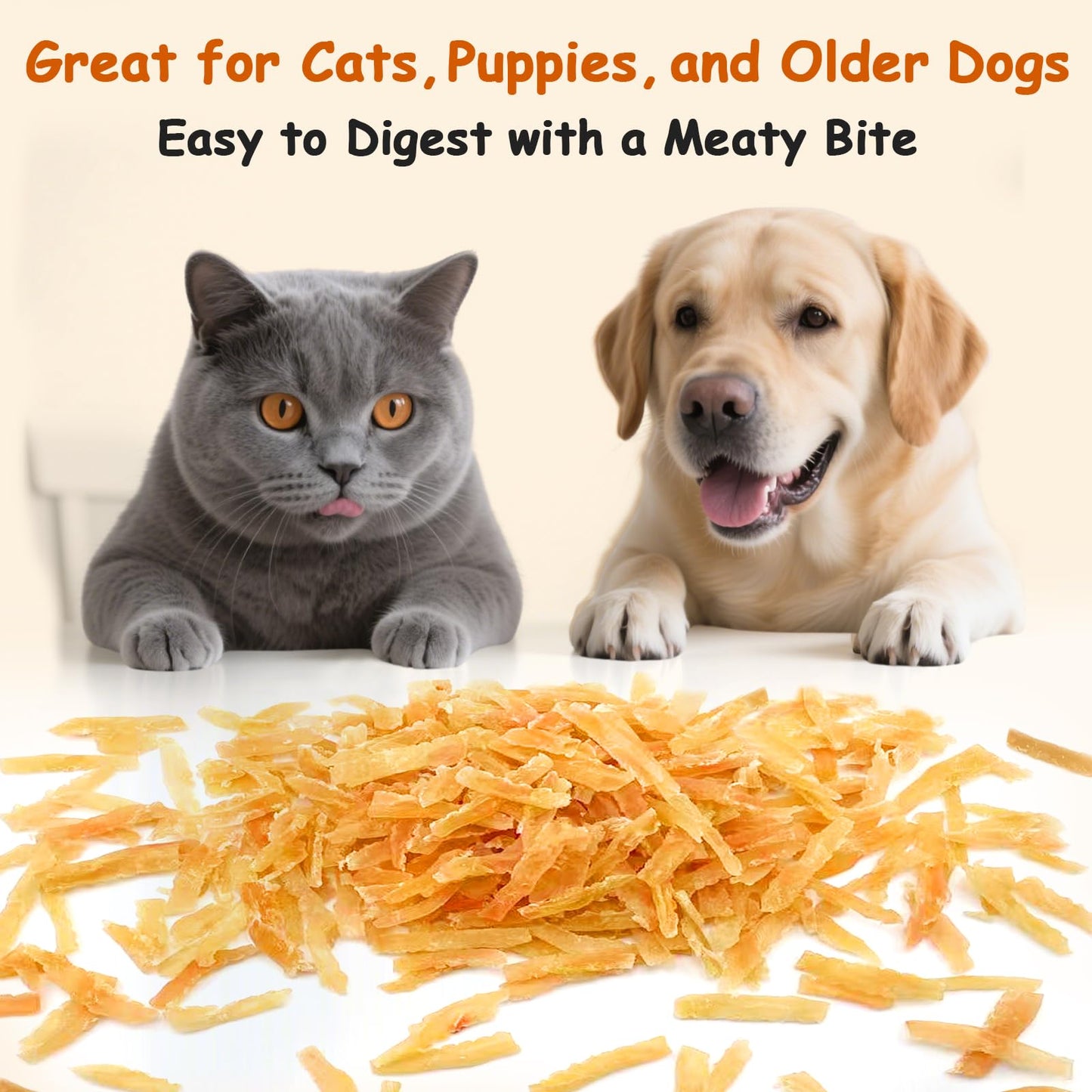 PETPURO Soft Chicken Treats for Puppies and Cats – Mini Strips Dog & Cat Snacks, Easy to Chew Grain-Free Puppy Training Treats