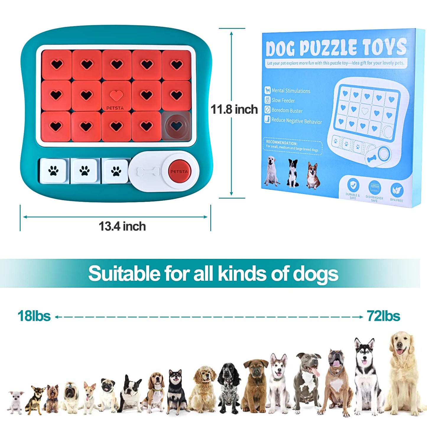 Dog Puzzle Toys - Interactive, Mentally Stimulating Toys for IQ Training and Brain Stimulation - Perfect Gifts for Puppies, Cats, Dogs
