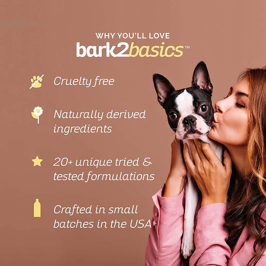Bark2Basics Oatmeal Dog Shampoo, 16 oz - Natural Colloidal Oatmeal, Natural Ingredients, Calms Dry Itchy Irritated Skin, Moisturizes and Soothes the Skin and Coat, Professional Grade