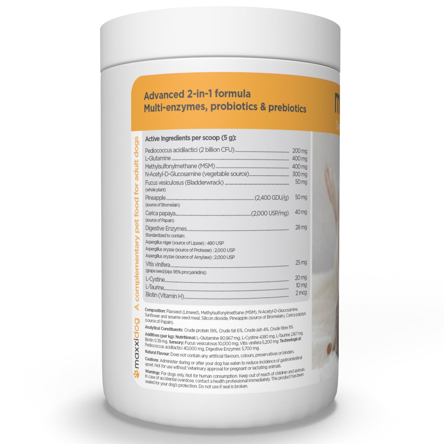 maxxipaws maxxidigest+ Prebiotic & Probiotic for Dogs 13.2oz | Dog Probiotic Powder with Advanced Digestive Enzymes for Gut Health & Immunity | Supports Digestion, Food Sensitivities & Itchy Skin