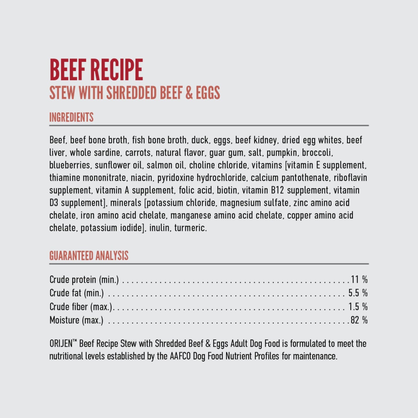 ORIJEN Real Meat Shreds Wet Dog Food Beef Stew Recipe 12.8oz Cans (12 Count)