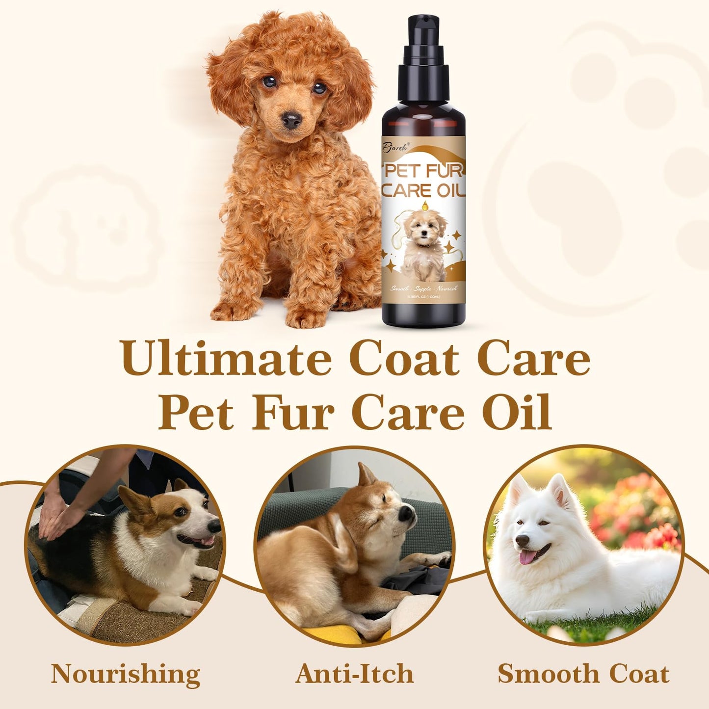 Pjordo Waterless Dog Shampoo No Rinse Foam, Dog Dry Shampoo, with Pet Fur Care Oil, Pet Sensitive Glove & Stainless Steel Pets Grooming Comb, Clean Quickly, Soothe & Moisturize