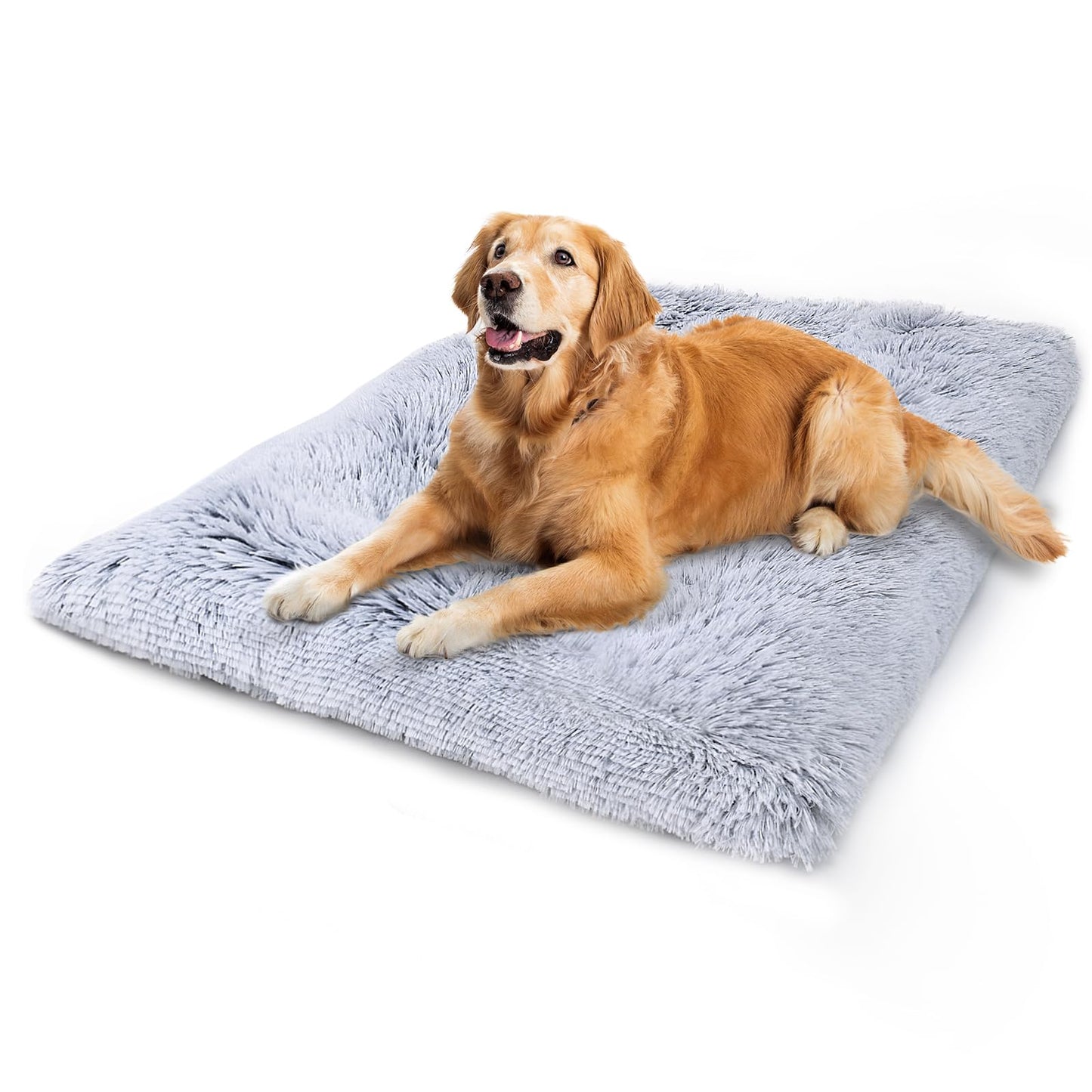 Vonabem Dog Bed, Extra Large, Plush Soft Pet Beds for XL Dogs, Crate Pad, Washable, 41L x 27W x 2H Inches, 100 lbs Capacity, Grey