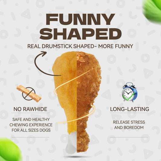 KUADELRO Dog Treats, Chicken Wrapped Calcium Bones Rawhide Free Dog Chews Long Lasting Chicken Training Treats Teeth Cleanning Chewy Snacks for Medium and Large Breed 10.54oz/19-20pcs