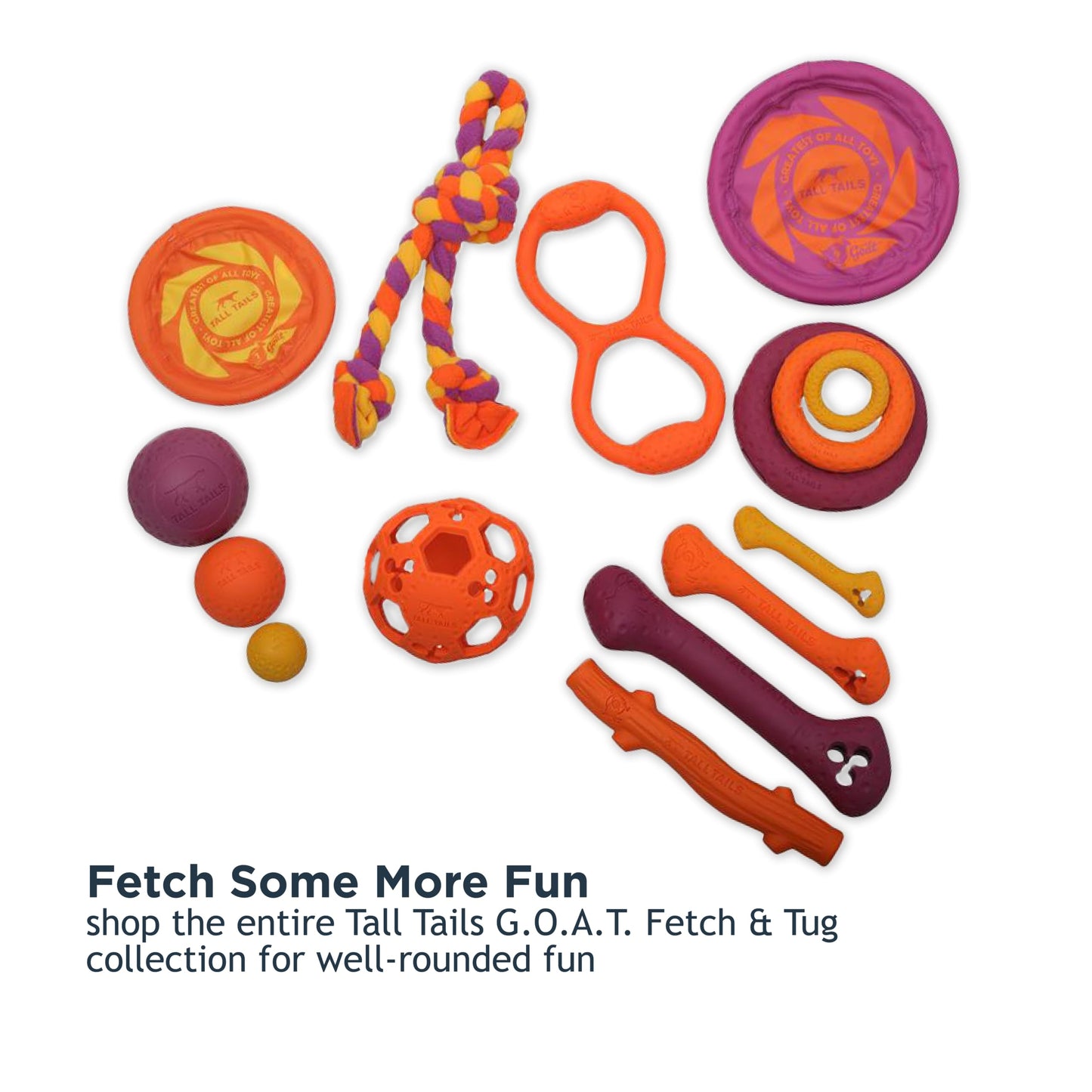 Tall Tails G.O.A.T. Greatest of All Toys Sport Flyer Fetch Toy for Dogs, Medium