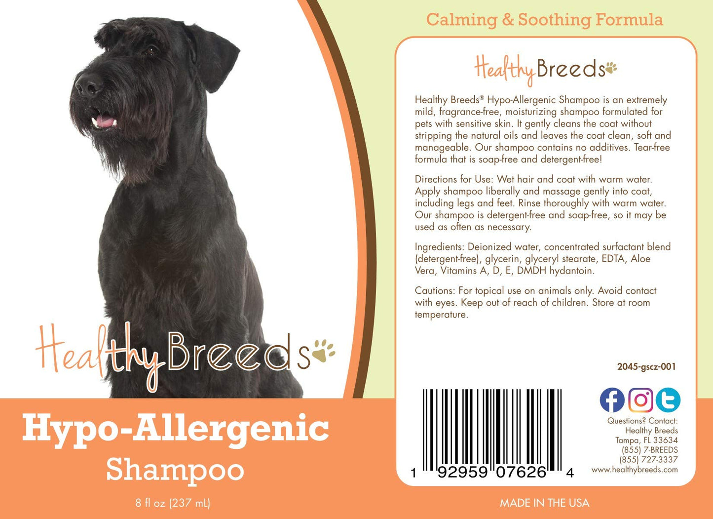Healthy Breeds Giant Schnauzer Hypo-Allergenic Shampoo 8 oz