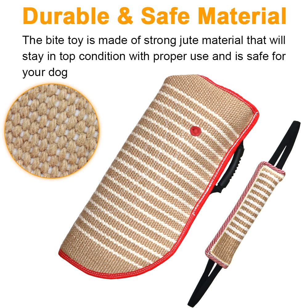 DGSL Dog Training Set - Dog Bite Sleeve, Pillow Tug Toy, Stick - Professional Training Equipment for Biting, Interactive, Fetch, K9, Puppy (Transverse Stripe)