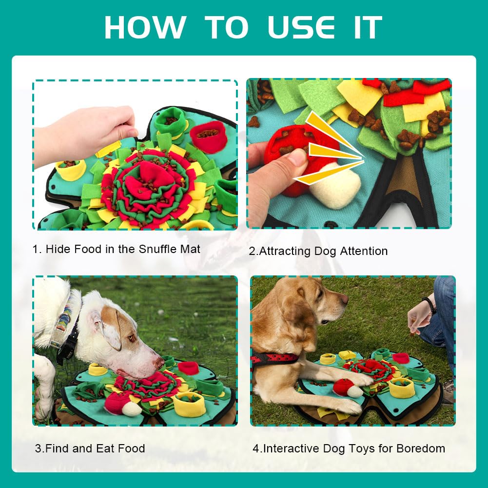 AWOOF Snuffle Mat for Dogs,Durable Interactive Dog Puzzle Toys Encourages Natural Foraging Skills,Durable Dog Feeding Mat for Boredom and Mental Stimulation for Large, Medium and Small Dogs