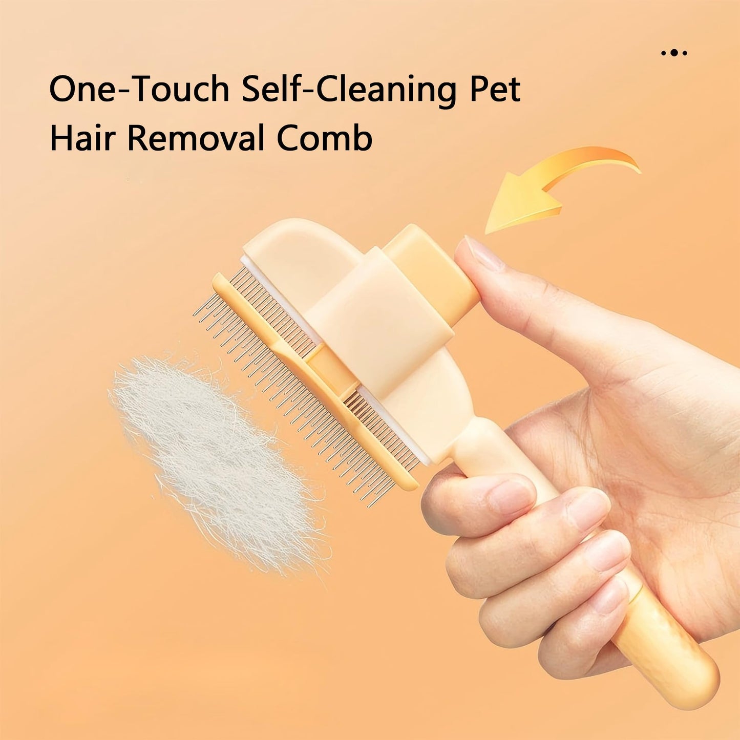 2025 Self-Cleaning Pet Hair Removal Comb & Flea Comb for Cats and Dogs Stainless Steel Grooming Brush with Release Button, De-Shedding Tool for Hair, Massaging Tangle-Free Pet Comb (Green)