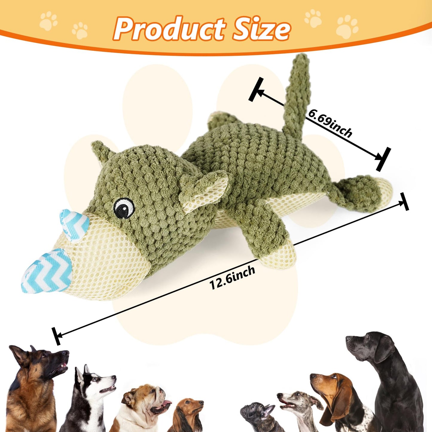 PetWarm Dog Toys Chew Squeaky, Durable Chew & Stress-Relief Interactive Pet Toy for Small, Medium, and Large Dogs, Multi-Functional Design, Squeaky Dog Toy, Stress Relief,Green