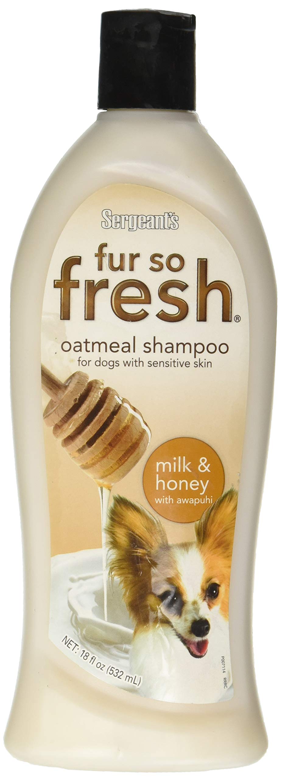 Sergeant’s Fur-So-Fresh Oatmeal Dog Grooming Shampoo for Sensitive Skin, Milk and Honey Scent, Dog Bath Product, 18oz